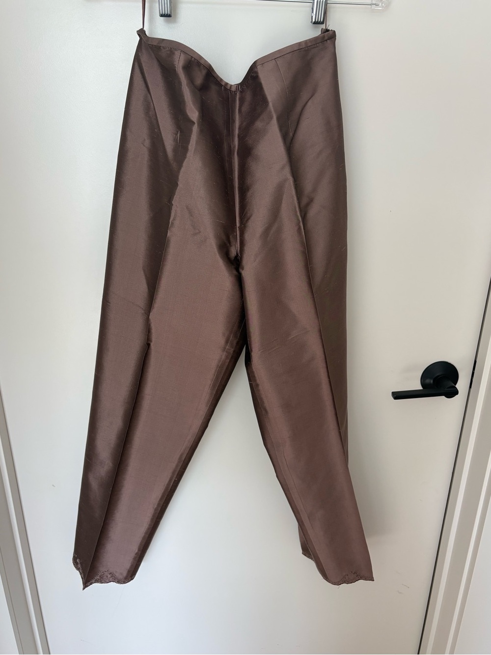 Kay Unger Brown Satin Trousers